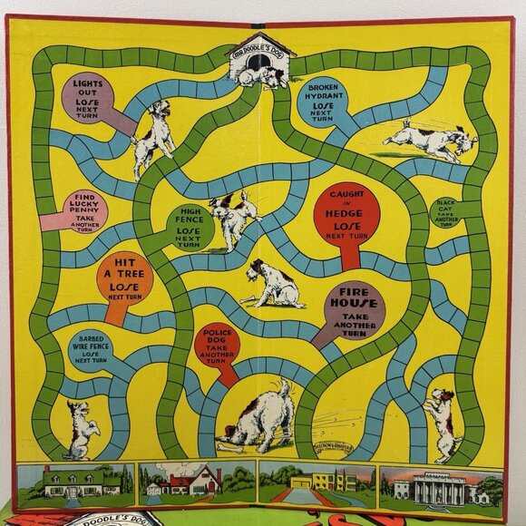 RARE SELCHOW & RIGHTER  MR. DOODLE'S DOG Board Game #59 Complete 1935 - Picture 3 of 16